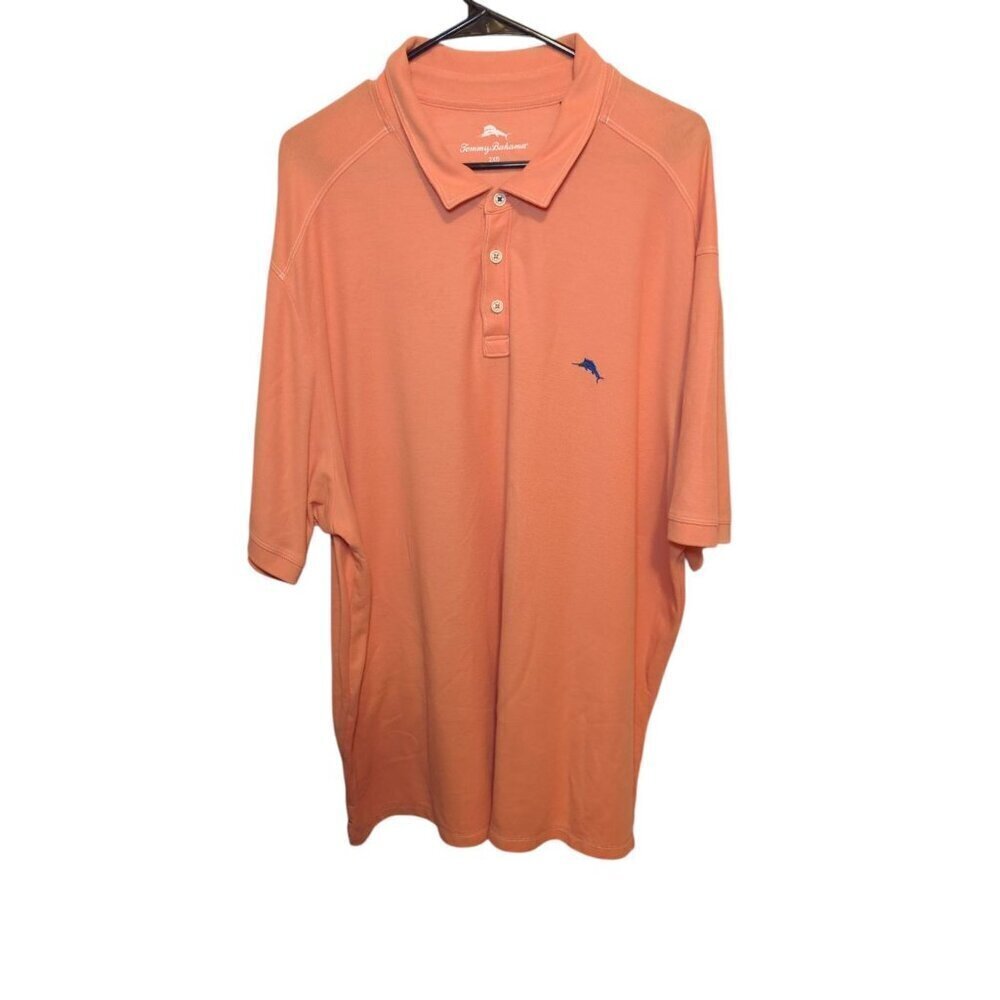 Tommy Bahama Men’s 2XB Short Sleeve Polo Shirt Orange Pima Cotton Blend (993)